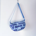 Handtryckt Väska, Mormor Ljusblå/Mörkblå