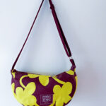 Handtryckt Väska - Memento Burgundy/Lime